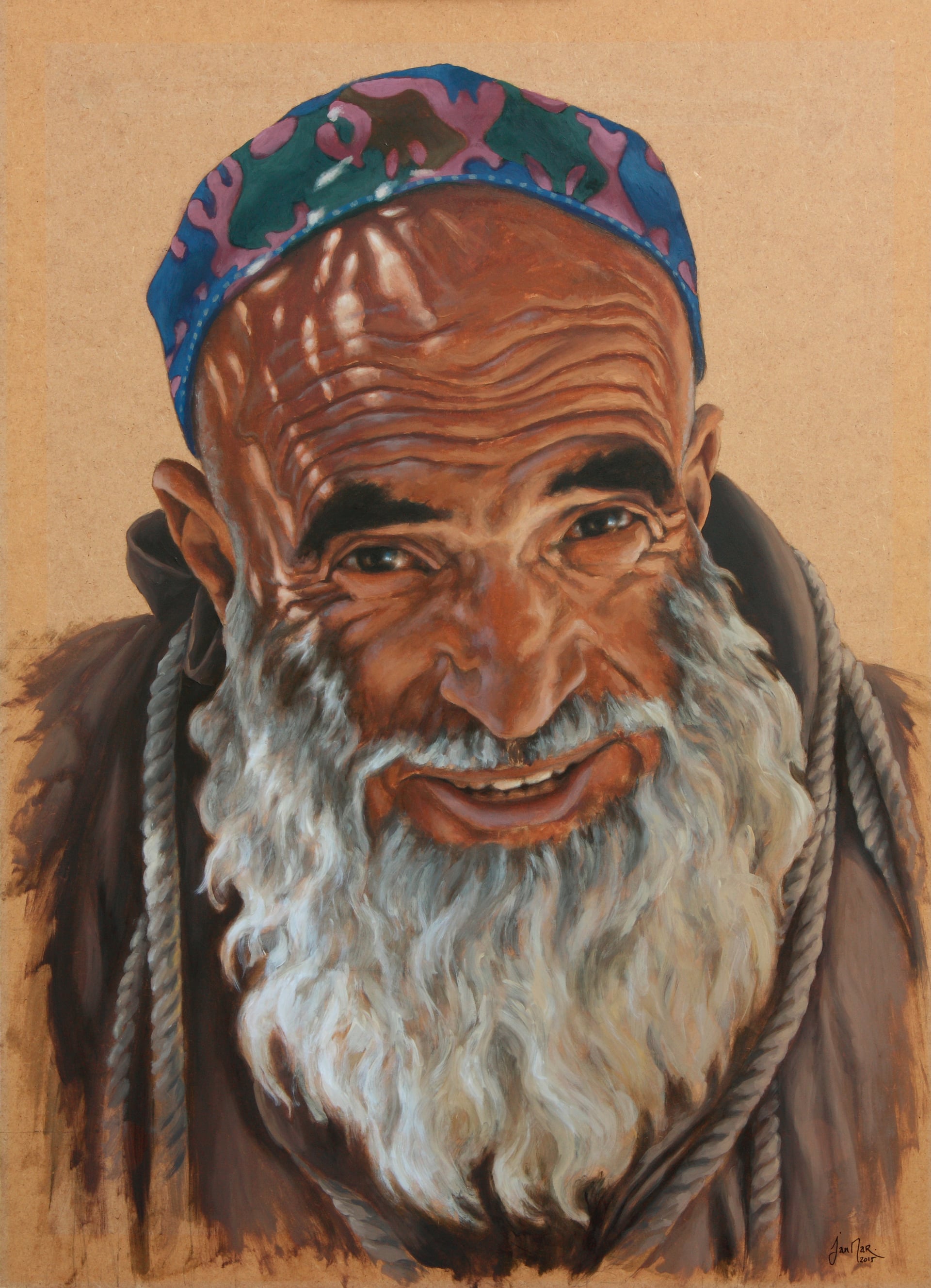 L'Afghan - Huile sur panneau de bois, 2015 par JanMar