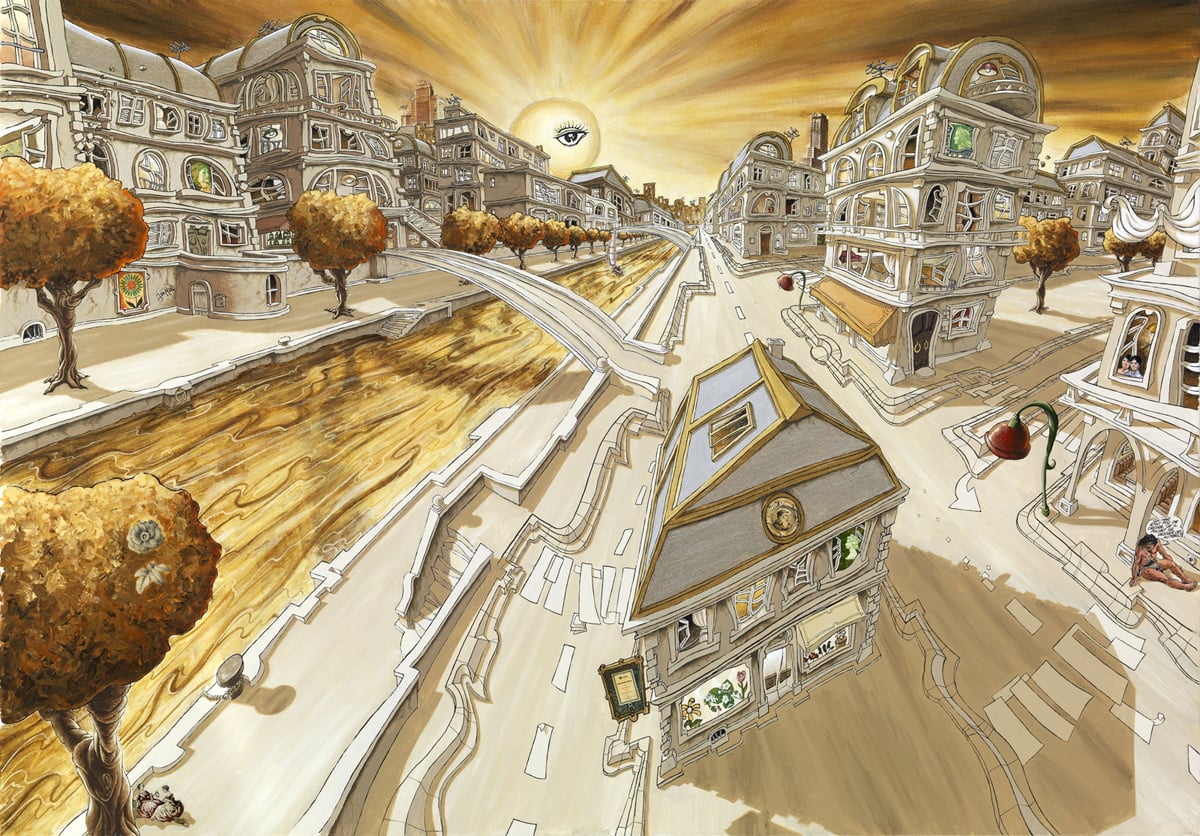 City don't cry - Huile et collages sur toile, 2002 par JanMar