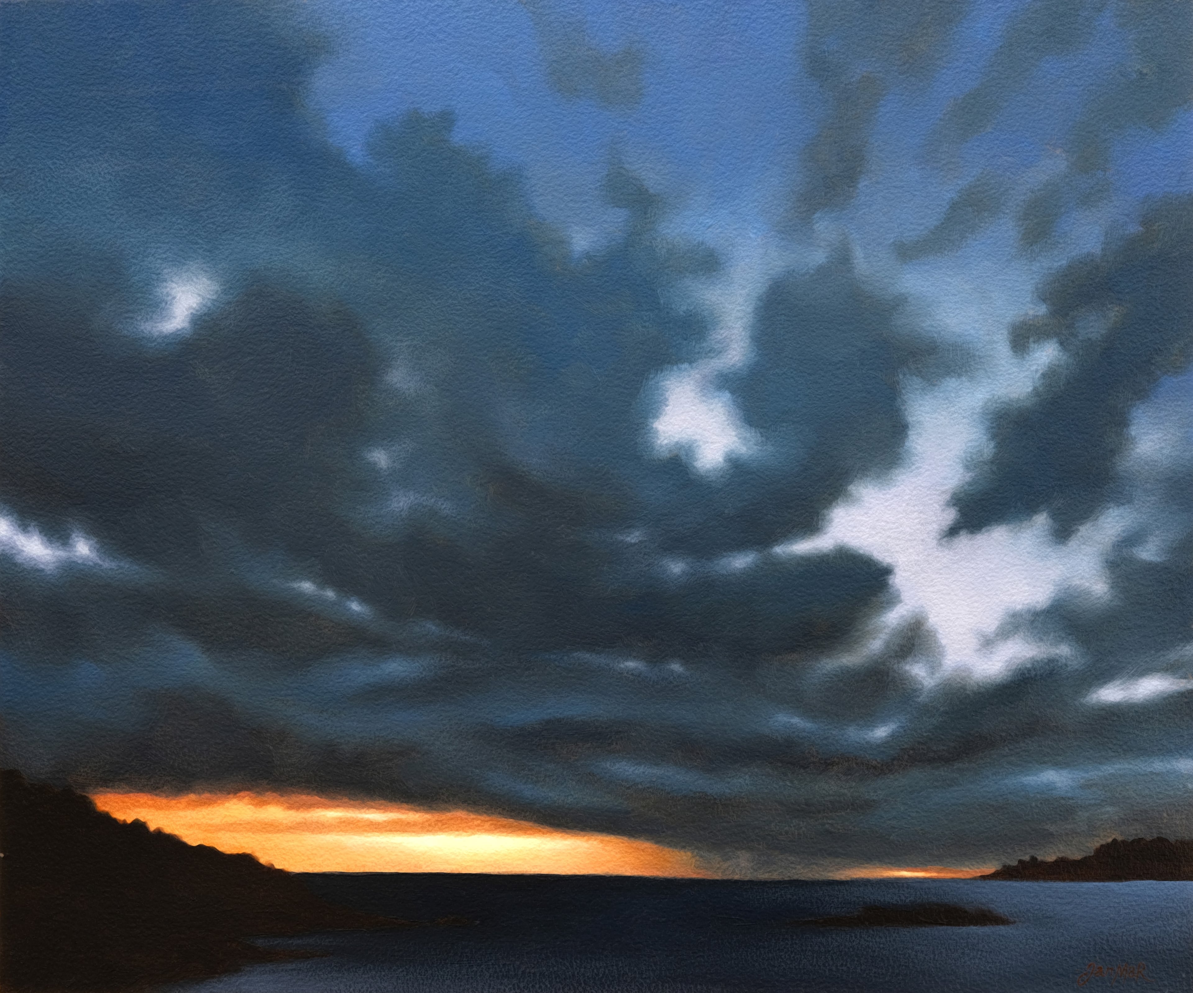 Ciel 04 - Huile sur bois, 2025 par JanMar