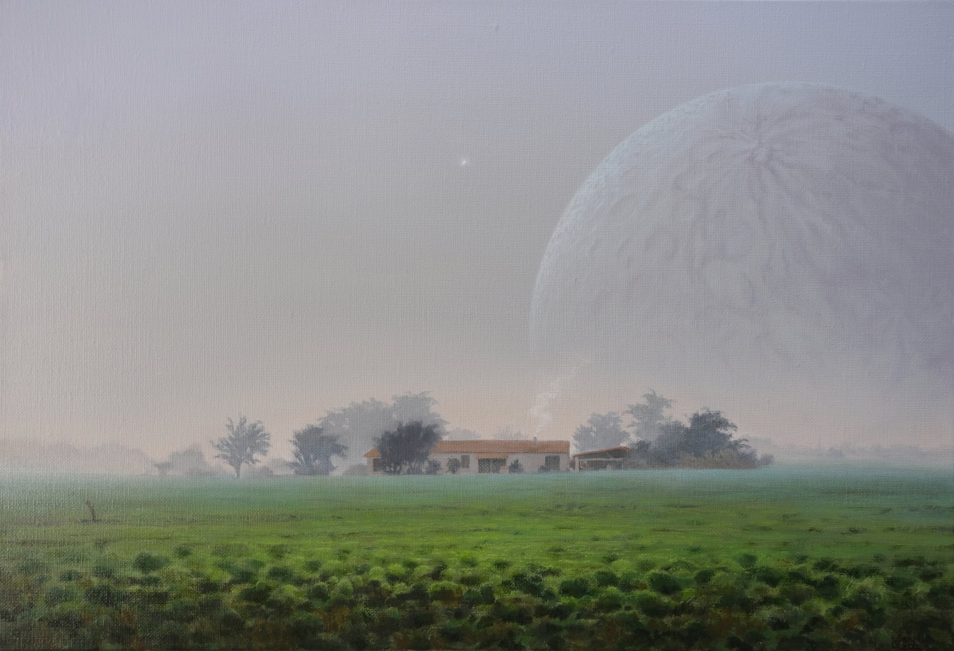 La Chaumière de l'Espace - Huile sur toile, 2023 par JanMar