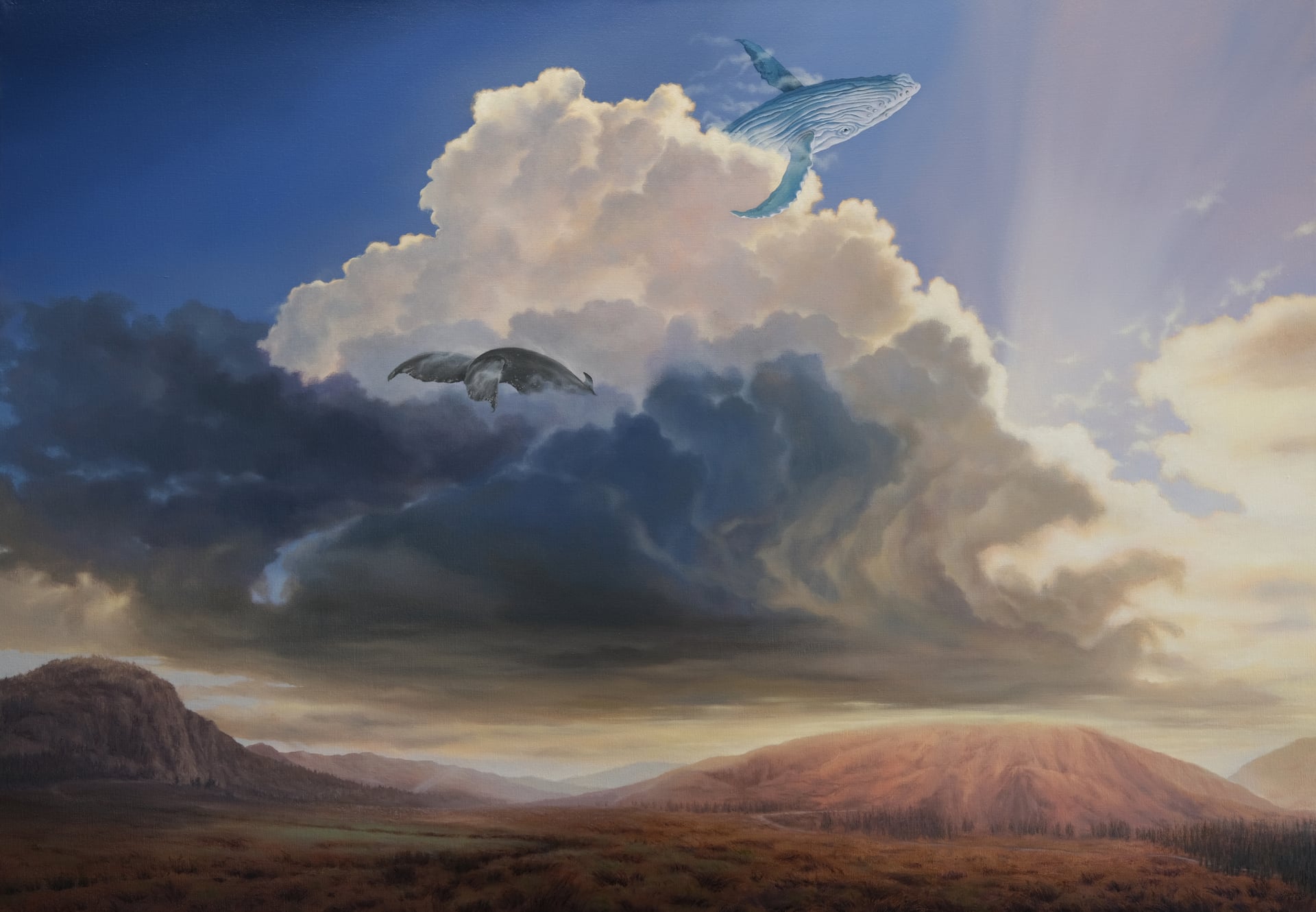 La Vallée des Baleines - Huile sur toile, 2023 par JanMar