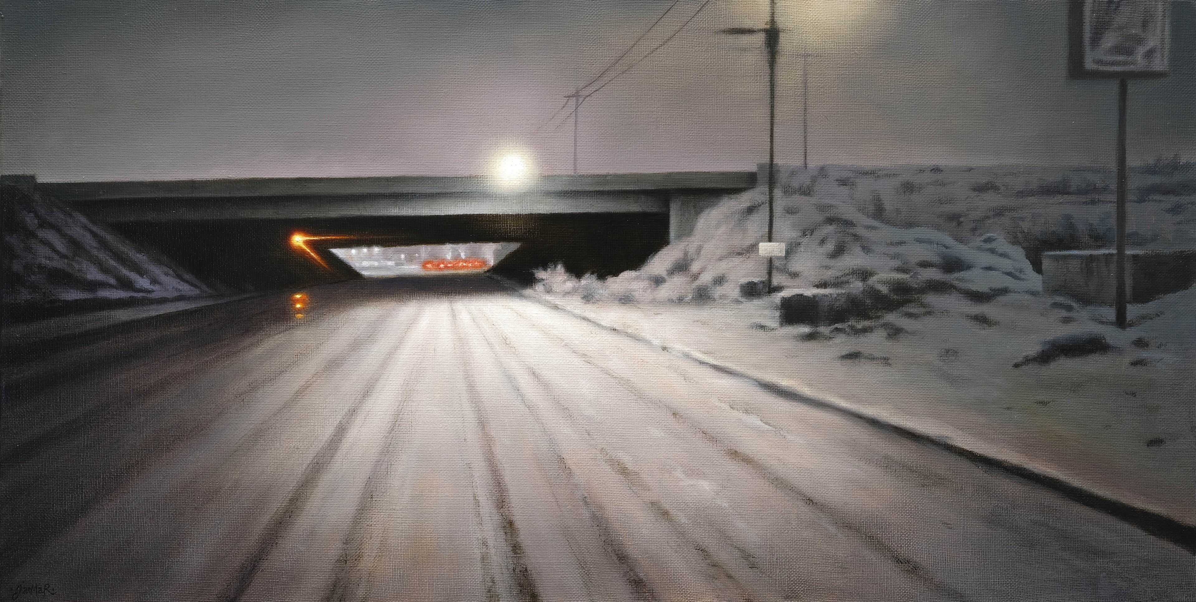 Snowy Road 01 - Huile sur toile de lin, 2025 par JanMar