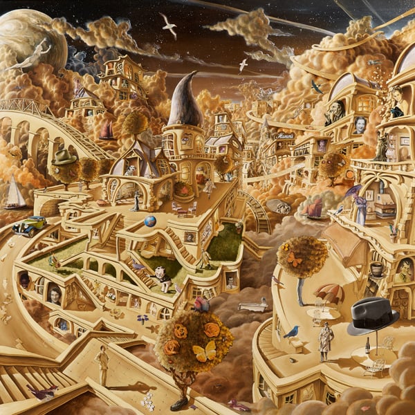 The Diver - Huile et collages sur toile, 2013 par JanMar