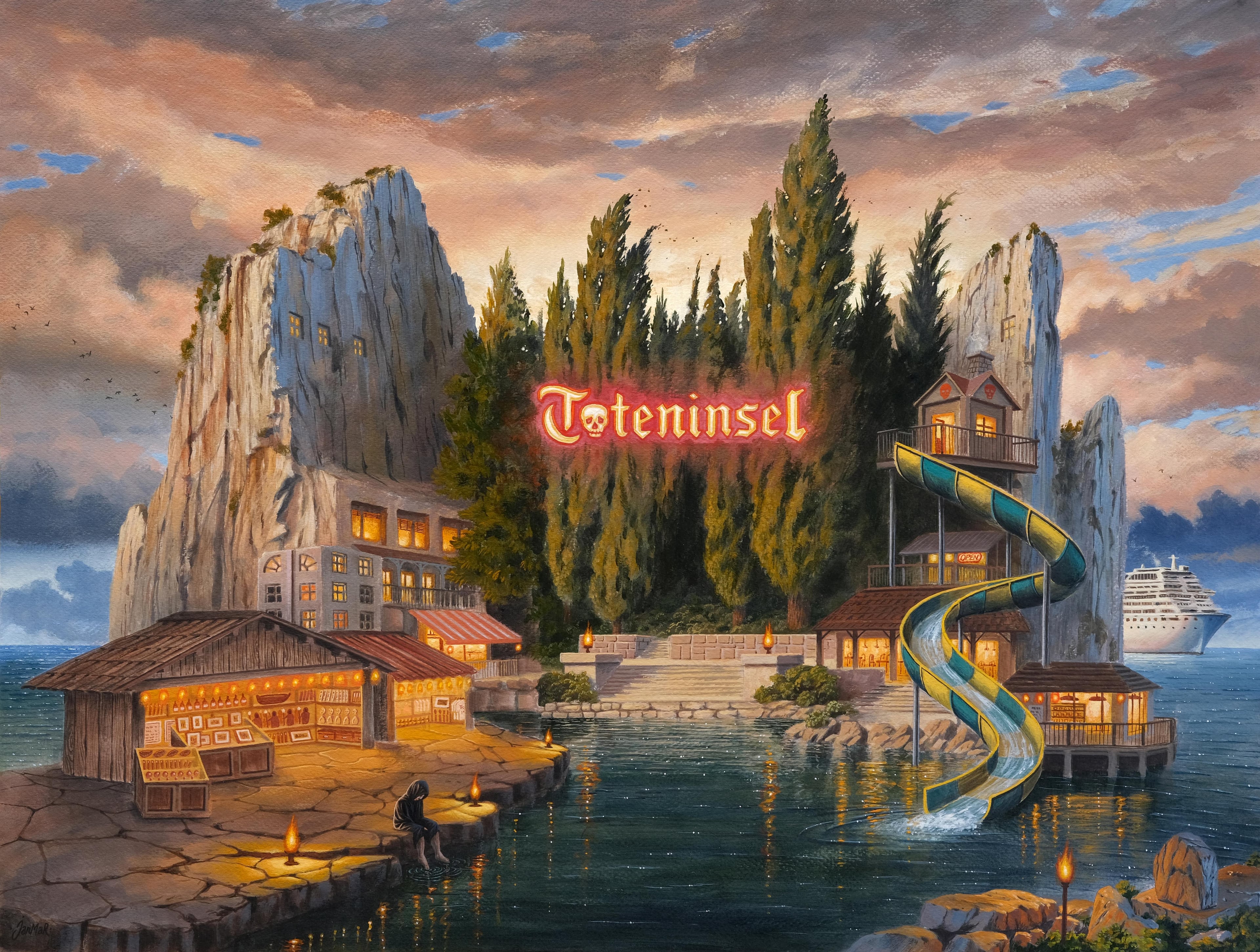 Toteninsel Park - Acrylique sur carton, 2026 par JanMar